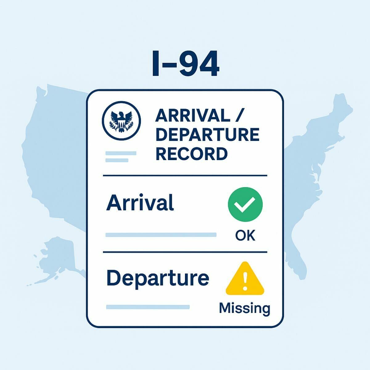 Imagem principal para o artigo Visto americano cancelado por ausência de saída no I-94? Entenda o problema e como evitar da Viaggi Vistos